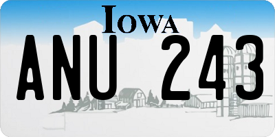 IA license plate ANU243