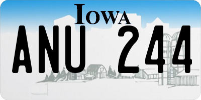 IA license plate ANU244