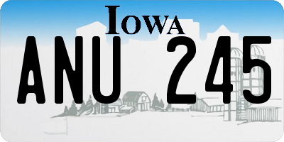 IA license plate ANU245