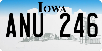 IA license plate ANU246