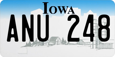 IA license plate ANU248
