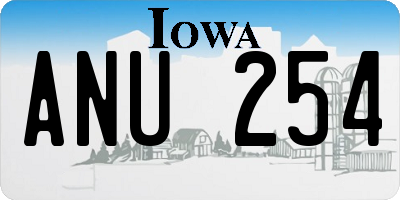 IA license plate ANU254