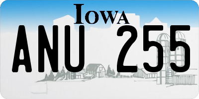 IA license plate ANU255