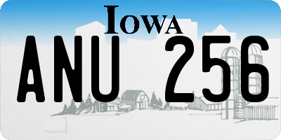 IA license plate ANU256