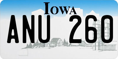 IA license plate ANU260