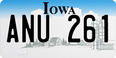 IA license plate ANU261