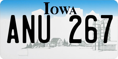 IA license plate ANU267