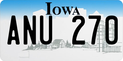 IA license plate ANU270