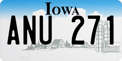 IA license plate ANU271