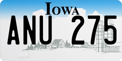 IA license plate ANU275