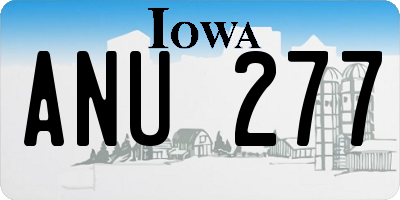 IA license plate ANU277