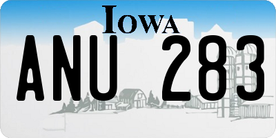 IA license plate ANU283