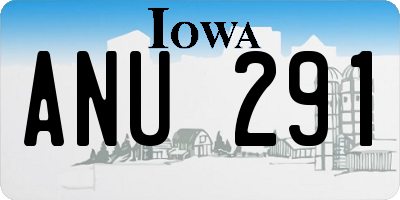 IA license plate ANU291