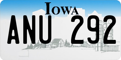 IA license plate ANU292