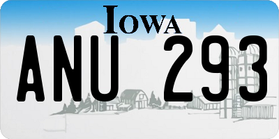 IA license plate ANU293