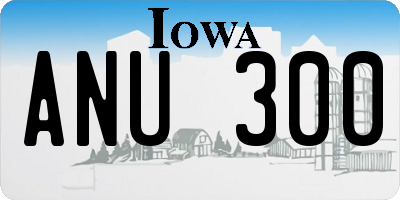 IA license plate ANU300