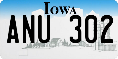 IA license plate ANU302