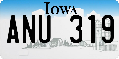 IA license plate ANU319