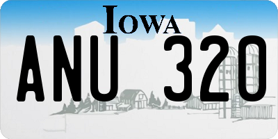 IA license plate ANU320