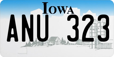 IA license plate ANU323