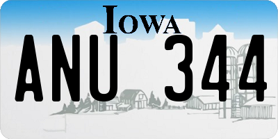 IA license plate ANU344