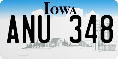IA license plate ANU348