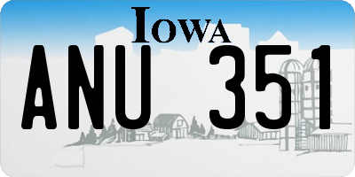 IA license plate ANU351
