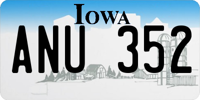 IA license plate ANU352