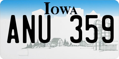 IA license plate ANU359