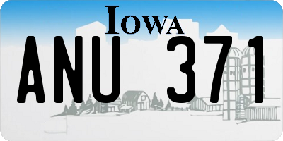 IA license plate ANU371