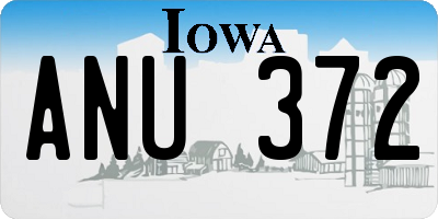 IA license plate ANU372
