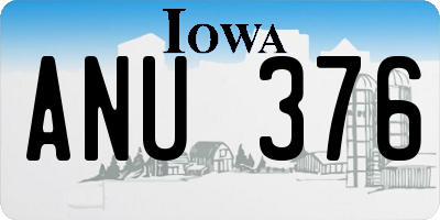 IA license plate ANU376