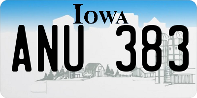 IA license plate ANU383