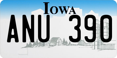 IA license plate ANU390