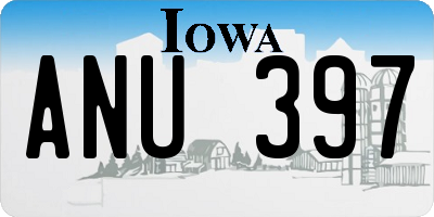 IA license plate ANU397