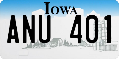 IA license plate ANU401