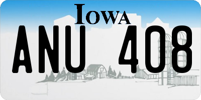 IA license plate ANU408