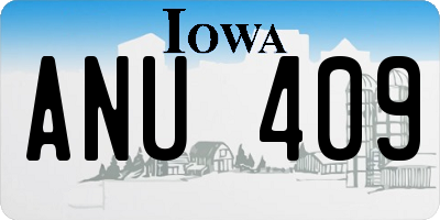 IA license plate ANU409