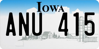 IA license plate ANU415