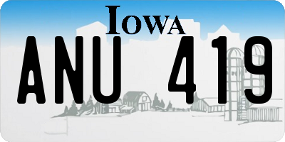 IA license plate ANU419