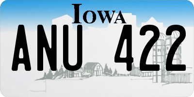 IA license plate ANU422