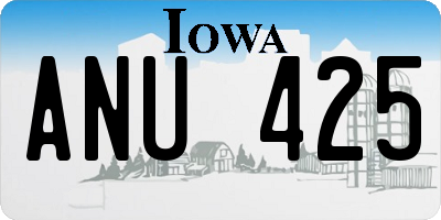 IA license plate ANU425