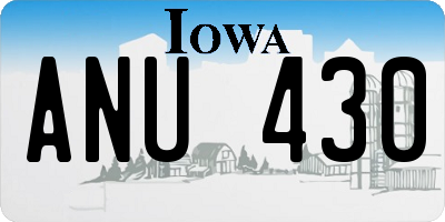 IA license plate ANU430