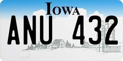 IA license plate ANU432