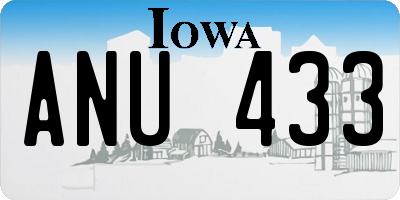 IA license plate ANU433