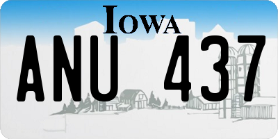 IA license plate ANU437