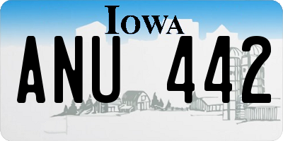 IA license plate ANU442