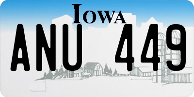IA license plate ANU449