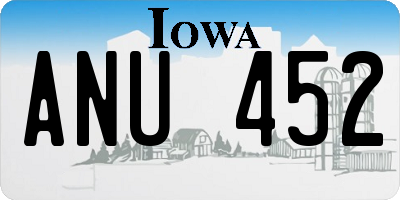 IA license plate ANU452