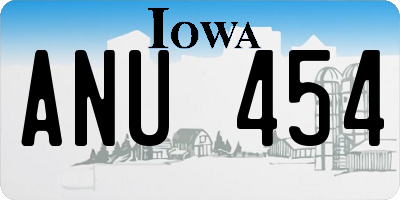 IA license plate ANU454